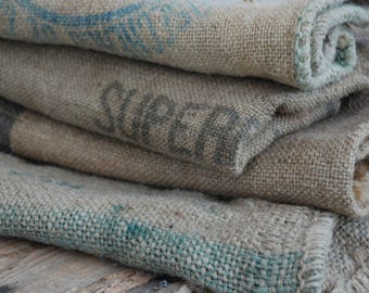 French Upholstery fabric vintage Grain Sack, Farmhouse decor, Grain sack planter.