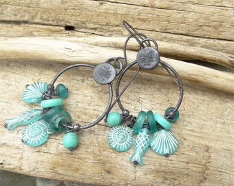 Sea Charm Rustic Copper Beach Earrings