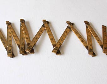 Lufkin Wooden Folding 71 Inch Ruler with Brass Extension