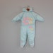 Vintage Children's Mint Blue Bear Snowsuit by Good Friends 2T 24 Months