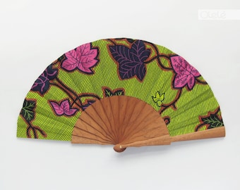 Spanish handmade folding fan with case - Boho Cottage Chic Hippie style accessory - hand fan eventail abanico faecher
