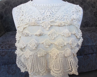 Cute venice applique ivory color 1 pieces listing