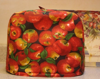 ARTI Toaster COVER Red APPLES on black for 2 slice Toastmaster with bagel setting