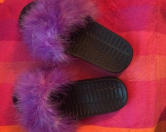 Marabou slippers | Etsy