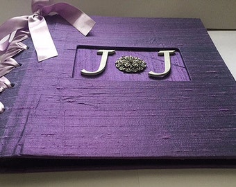 Lavender & White Photo Album, Anniversary Album, Personalized Photo Album for Wedding or Anniversary (made to order)