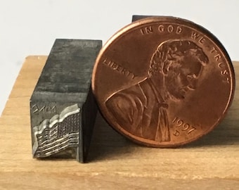Tiny Letterpress American Flag for Printing and Stamping