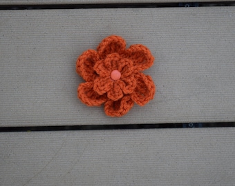 orange flower clip//clippie//hair clippie