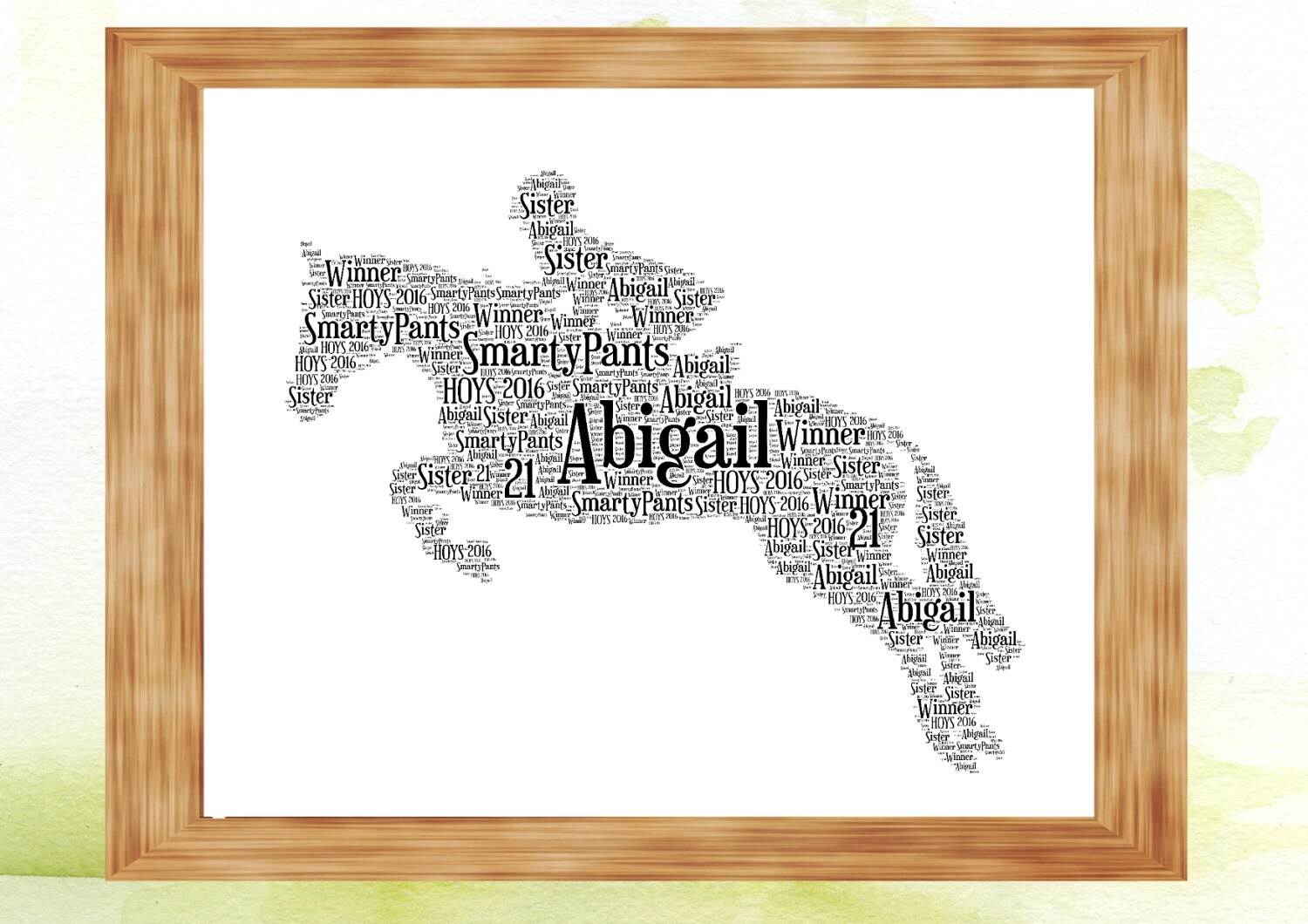 Horse Personalised Word Art Print Perfect Birthday Present