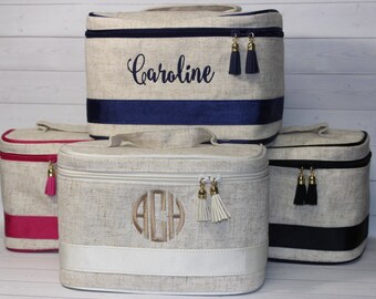 Monogram Makeup Bag - Train Case - Toiletry Bag - Monogram Train Case - Cosmetic Bag - Graduation Gift - Bridesmaids Gift - Wedding Party