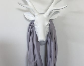 Infinity Scarf - SOLID Gray - Cotton Jersey Knit