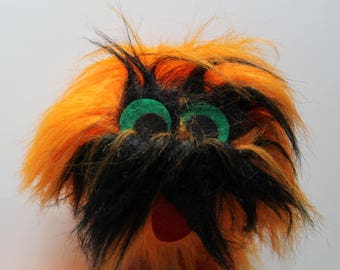 Vintage Great American Fun Orange Monster Marionette Puppet Stuffed Animal 1990