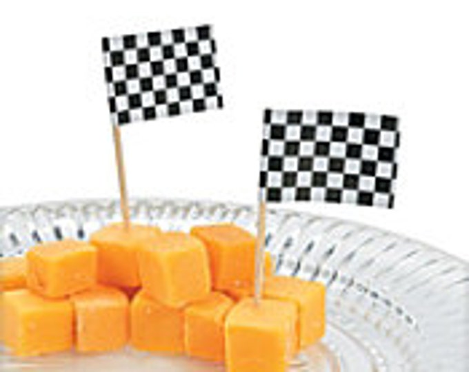 Black & White Checked Race Car Flag Balloon PARTY PACKAGE
