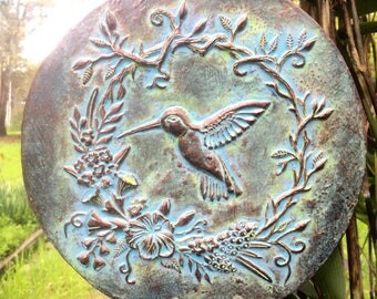 Concrete Hummingbird Plaque