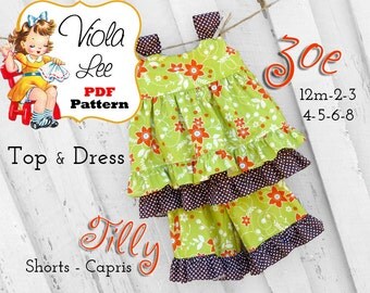 Zoe Girls Dress Pattern. Girls Top pdf Sewing Pattern, Girls Sewing Pattern. Toddler Dress Pattern. Toddler Sewing Pattern. pdf Patterns