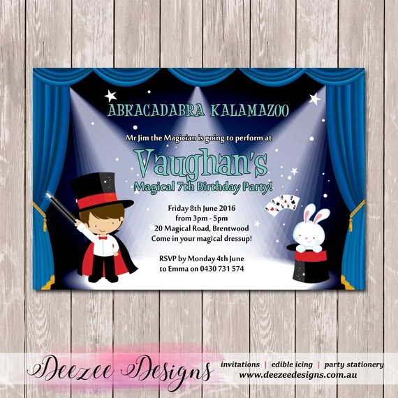 Magician Magical Magic Personalised Birthday Invitation - YOU PRINT Il_570xn