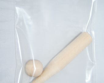 20- Miniature Baseball Bats 4" long x 5/16" thick and 20- 3/8" Wood Balls, Tiny Bat,Mini Wood Bat, Small Baseball Bat, Baseball Favor