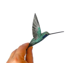 Paper machè bird Sculpture hummingbird art Bird Ornament