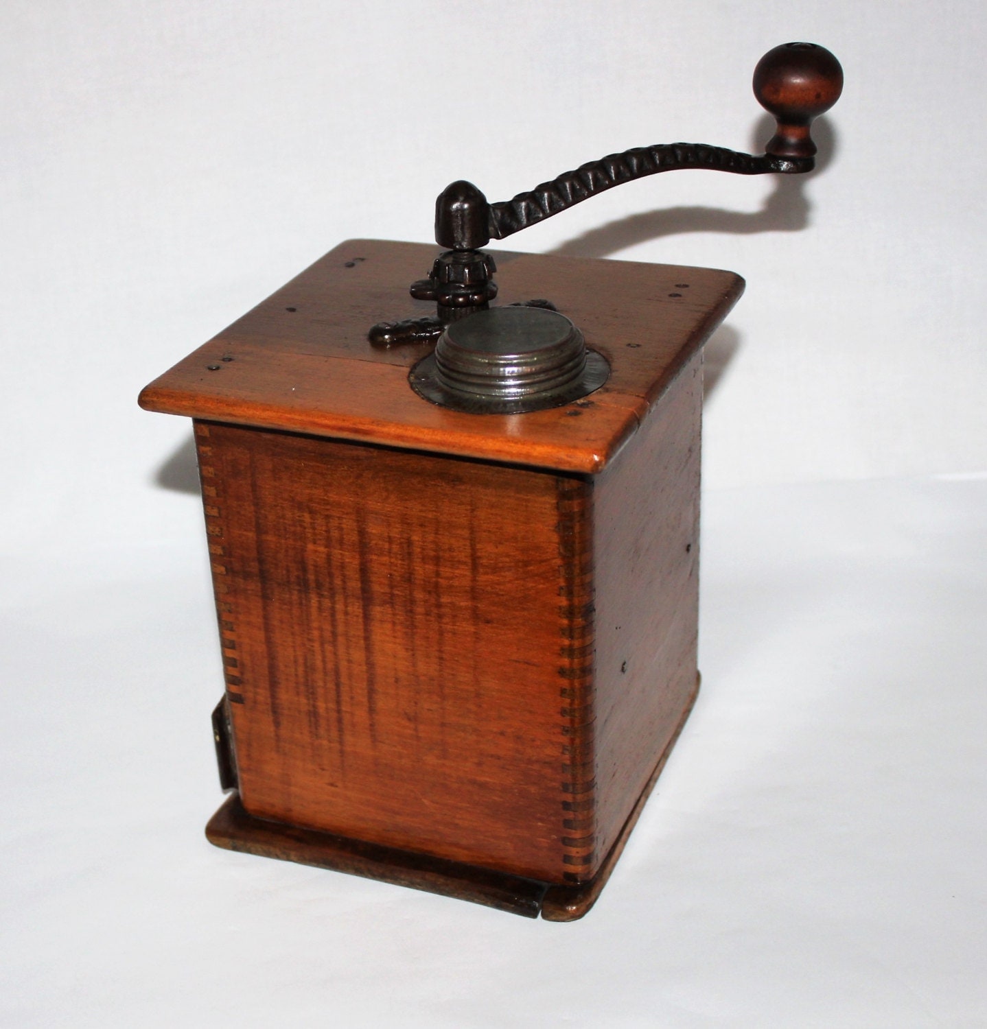 Antique 1905 Wooden Coffee Grinder, Coffee Mill