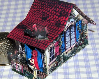 Little Red Riding Hood cottage, paper minis, DIY kit from paper in miniature for the Doll House, Doll House, dollhouse miniatures # 40066