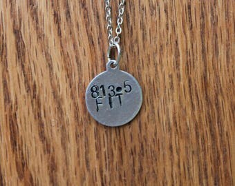 813.6 FIT- F. Scott Fitzgerald Dewey Decimel Metal Stamped necklace