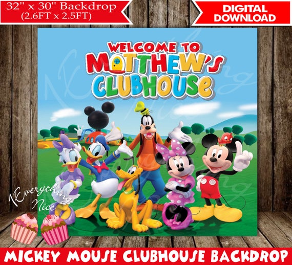 Mickey Mouse Clubhouse Backdrop Digital Download