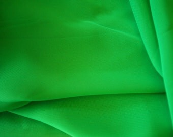 Green Poly Chiffon Fabric 60" Wide Per Yard