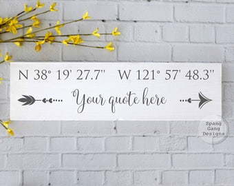 Personalized Wedding gift | GPS sign | custom coordinates sign | wedding shower gift | GPS coordinates sign | latitude longitude sign