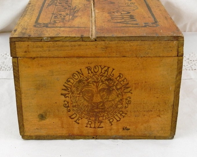 Large Antique French Wooden Rice Starch Amidon Remy Box, Retro Interior, Gift, Brocante, Shabby, Chateau, French Country Decor, Collectible,