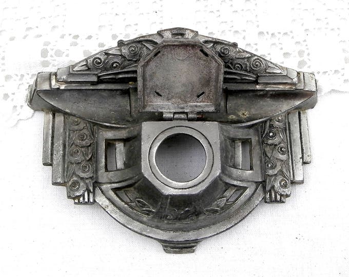 Antique Art Nouveau Eiffel Tower Ink Well and Pen Rest, Cast Metal, Souvenir of Paris, Parisian, Style, Office, Desk, Decor, Home, Interior