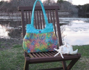 Colorful Batik fabric handbag