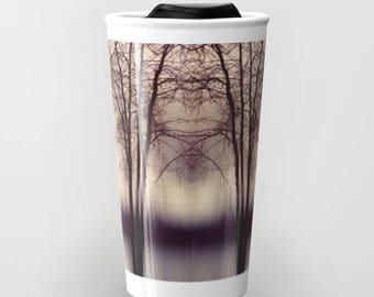 Ceramic Travel Mug - Abstract Trees Photograph - Coffee Travel Mug - Hot or Cold Travel Mug - 12oz Travel Mug - Made to Order