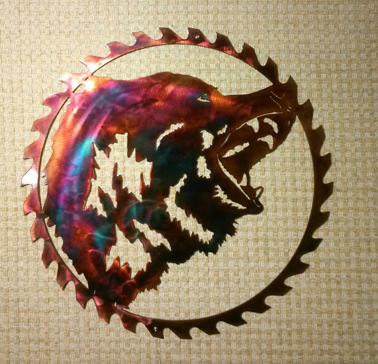 Grizzly Bear in Sawblade Metal Art