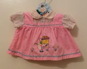 VTG Cotton Candy Baby Girl Dress Pink Flowers Sz 3-6M