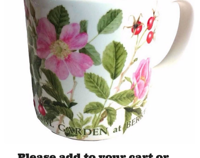 Large Coffee Mug With Wild Roses, Ceramic Coffee Cup, Large Mug, Floral Mug, Gift For Her, Gift For Mom