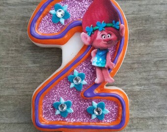 Trolls Birthday Candle