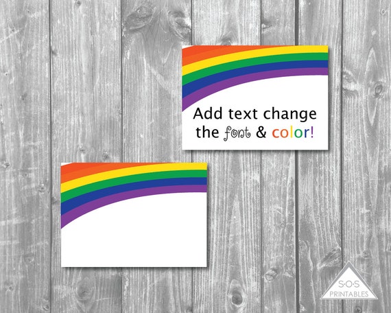 Printable Rainbow Labels Rainbow Party Printables by SOSPrintables