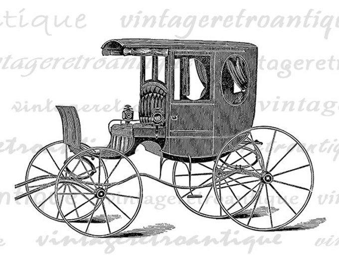 Antique Carriage Digital Image Download Printable Graphic Vintage Clip Art Jpg Png Eps HQ No.3755