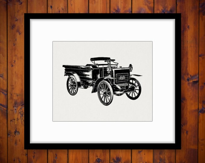 Digital Printable Old Fashioned Car Image Antique Automobile Auto Graphic Download Artwork Vintage Clip Art Jpg Png HQ 300dpi No.3500