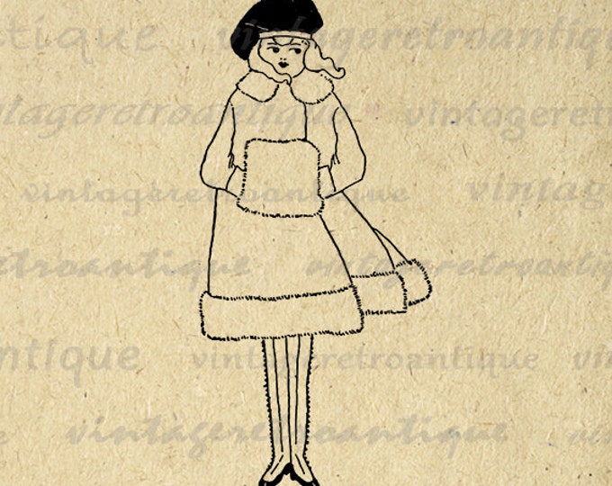 Printable Graphic Antique Girl Download Old Fashioned Digital Image Vintage Clip Art Jpg Png Eps HQ 300dpi No.3323