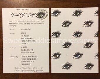 Lash Boost invitation - Lash Bash invite - Rodan + Fields - R + F - BBL - Custom Invitation - Treat Yo'self