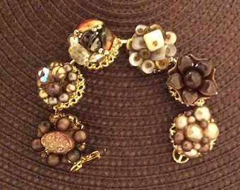 Stunning Upcycled Vintage Earring Bracelet