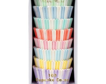 Assorted Pastel Cupcake Liners | Meri Meri | Baby Shower Cupcake Liners | First Birthday Party | Ice Cream Party | Pastel Party Supplies