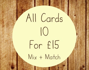 Card Offer! - Any 10 Greetings Cards for 15 Pounds - Mix And Match