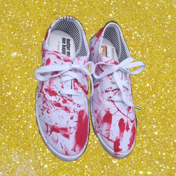 where customize shoes your own can u painted shoes. Blood can Bloody splatter shoes shoes. Blood