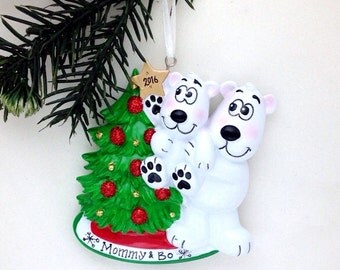 Polar Bears Personalized Christmas Ornament / Parent & Child / Big Brother / Big Sister / Mommy and Me / Daddy and Me / Decorating the Tree