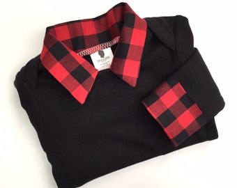 Lumberjack First Birthday Shirt - Lumberjack Birthday Outfit - Baby Boy First Birthday Shirt - Buffalo Plaid Baby Shirt - Cake Smash Shirt