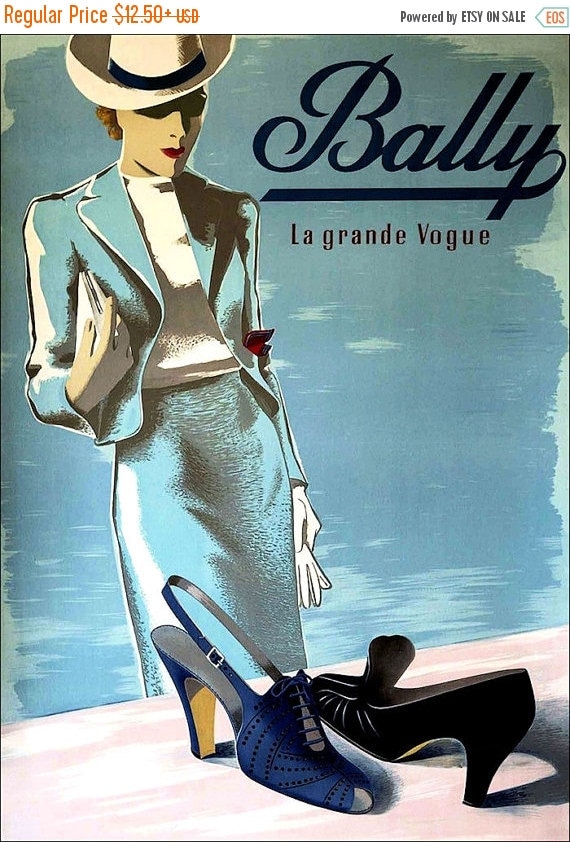 Bally Shoes Grande Vogue Vintage Poster by VintagePosterPrints