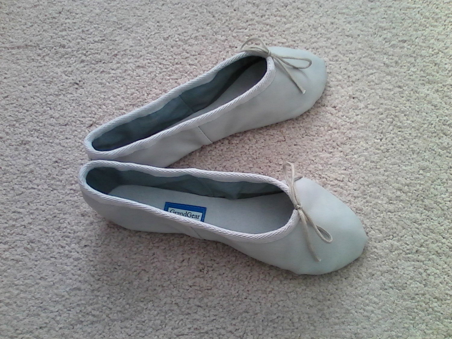 Light Grey Leather Ballet Shoes Full sole Adult sizes