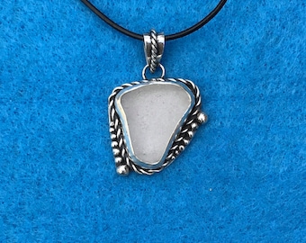 Clear Sea Glass Pendant #5