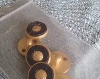 Gold Black Buttons Sewing Supplies Jackets Dress Button